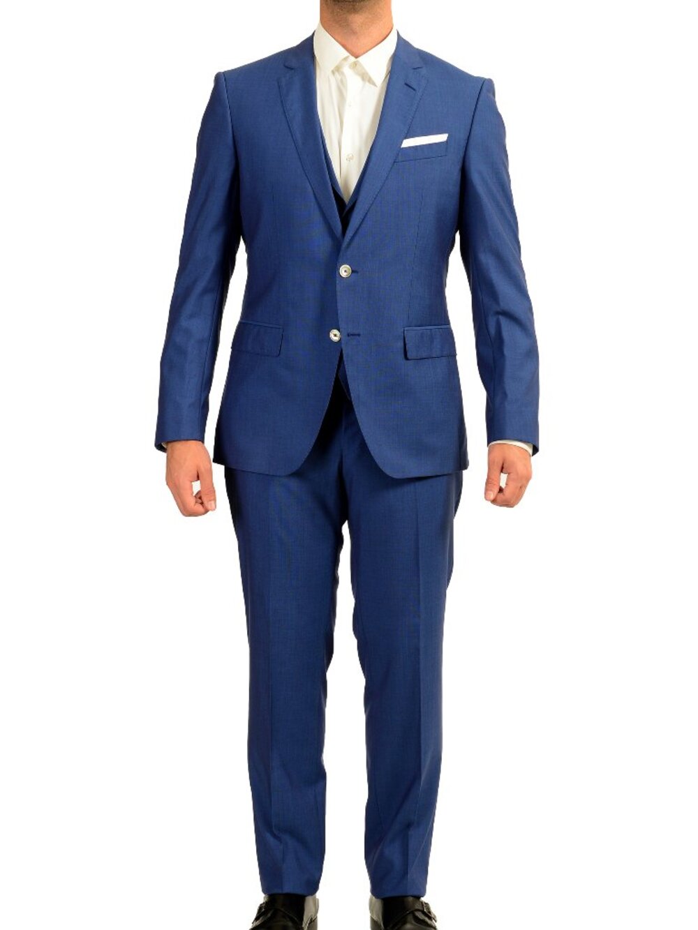 Hugo Boss Men's "Hutson4/Gander1WE" 100%Wool Blue Three Piece Suit US 40R IT 50R